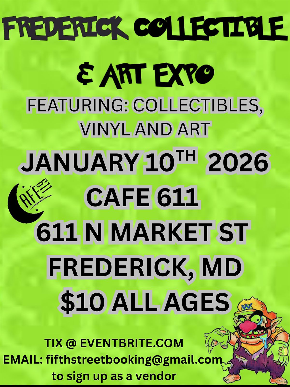 FREDERICK COLLECTIBLE AND ART SHOW @ CAFE 611, 10 January | Event in Frederick | AllEvents