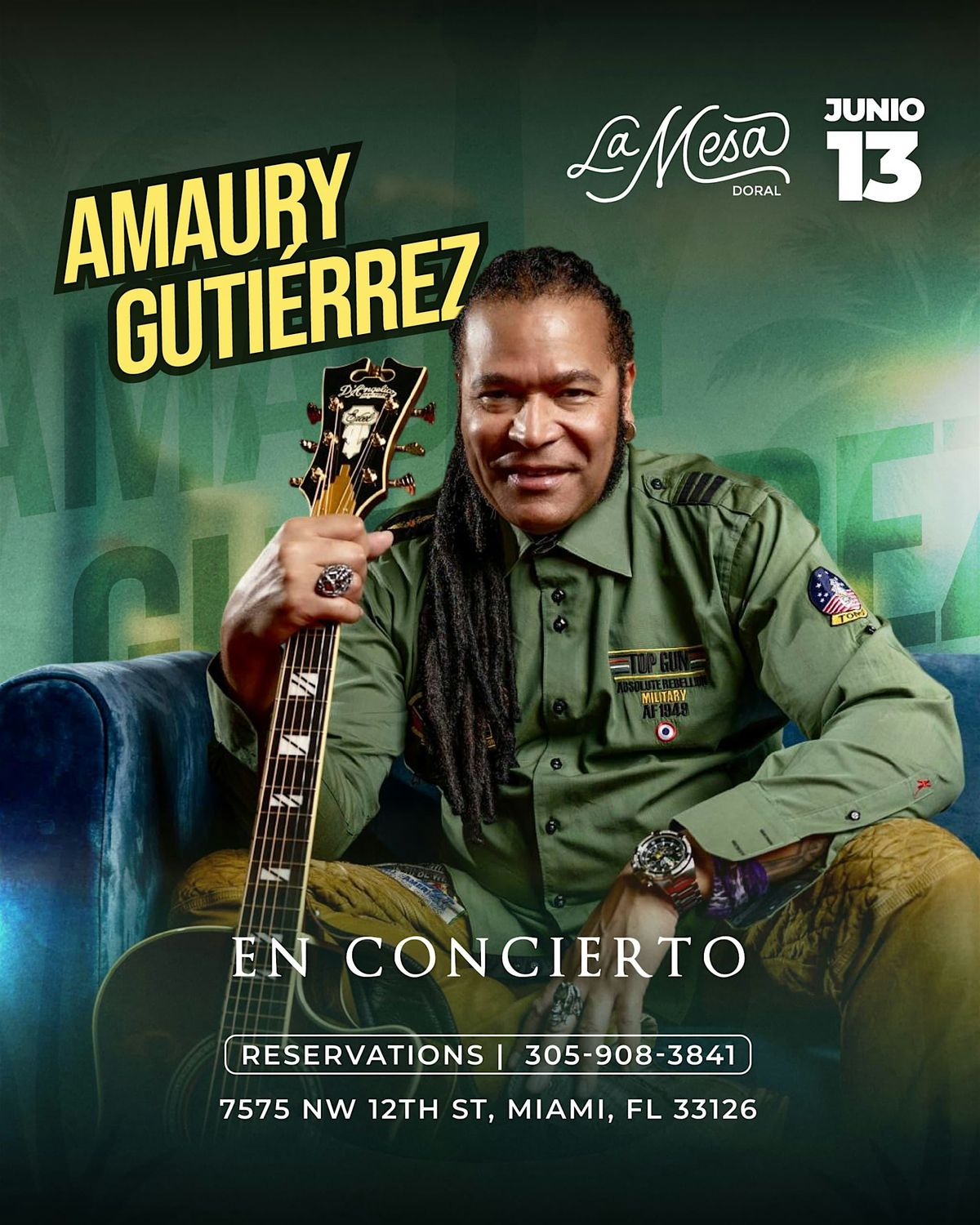 AMAURY GUTIERREZ “ NEW SHOW “ LA MESA DORAL, 13 June | Event in Miami | AllEvents