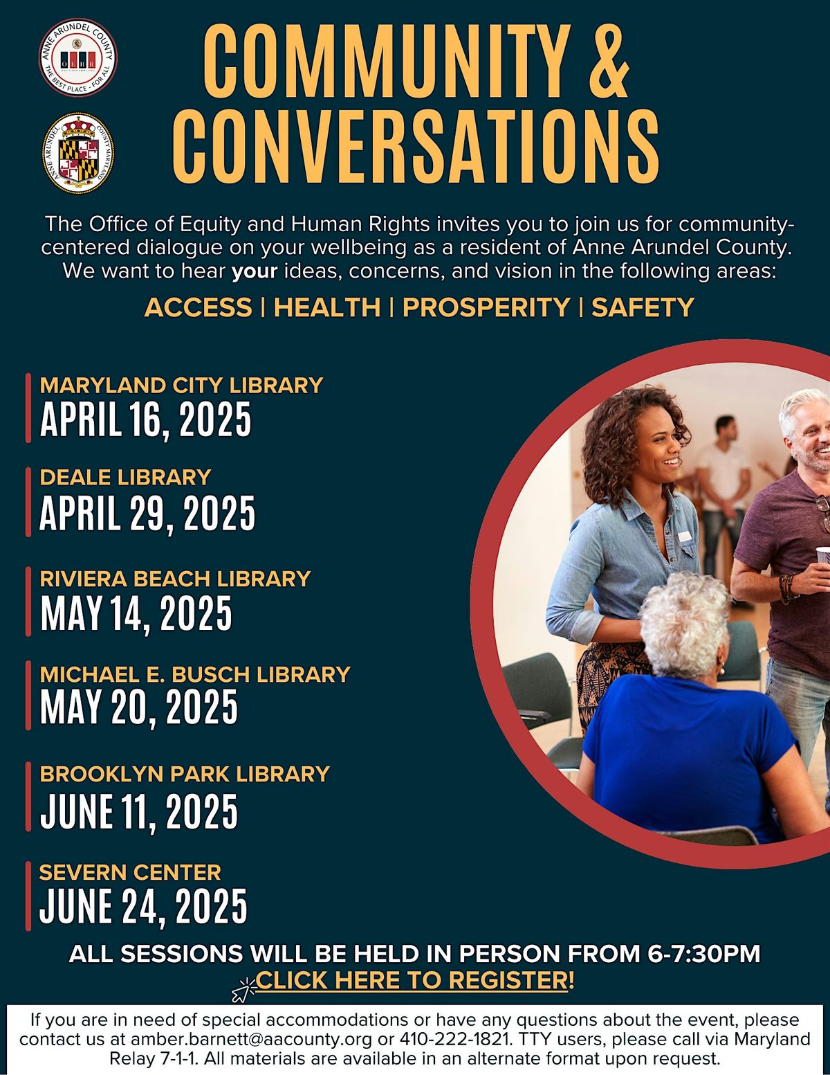 Community & Conversations - Severn Center, 24 June | Event in Severn | AllEvents