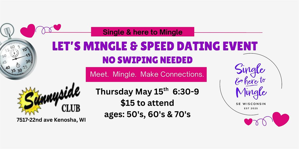 Let's Mingle & Speed Dating Event, 15 May | Event in Kenosha | AllEvents