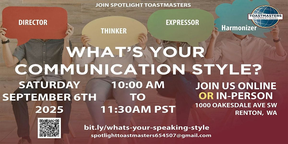 What's your Communication Style?, 6 September | Event in Renton | AllEvents