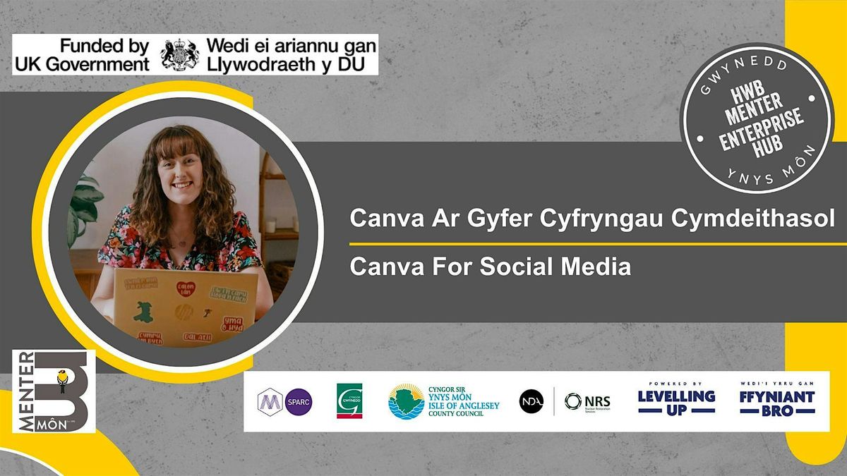 IN PERSON - Canva Ar Gyfer Cyfryngau Cymdeithasol // Canva For Social Media, 29 January | Event in Gaerwen