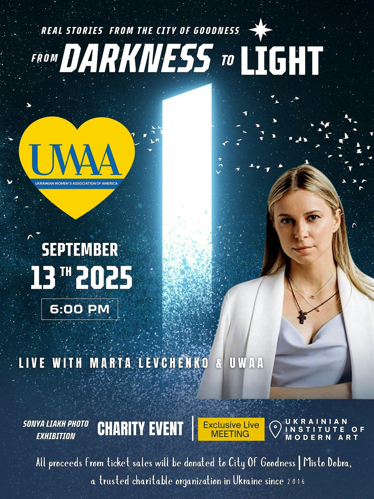 From Darkness to Light: Stories from the City of Goodness, 13 September | Event in Chicago | AllEvents