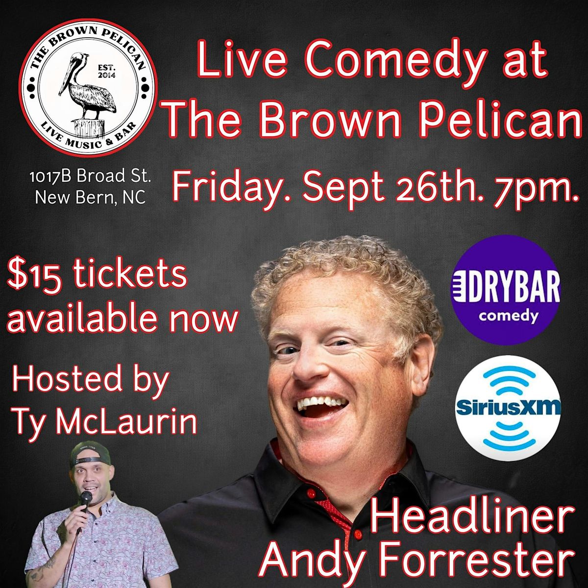LIVE COMEDY at The Brown Pelican!, 26 September | Event in New Bern | AllEvents