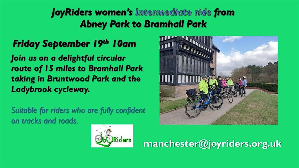 JoyRiders womens intermediate ride to Bramhall Park from Abney Park ...