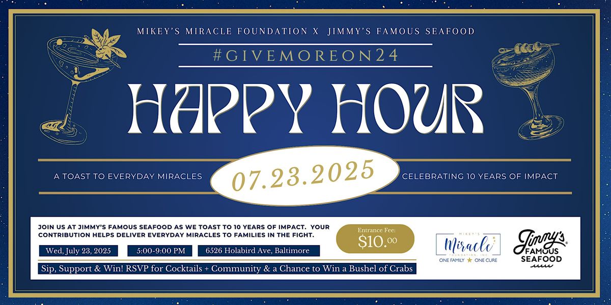 MMF's Happy Hour at Jimmy’s Famous Seafood | #GiveMoreOn24 | Event in Baltimore | AllEvents