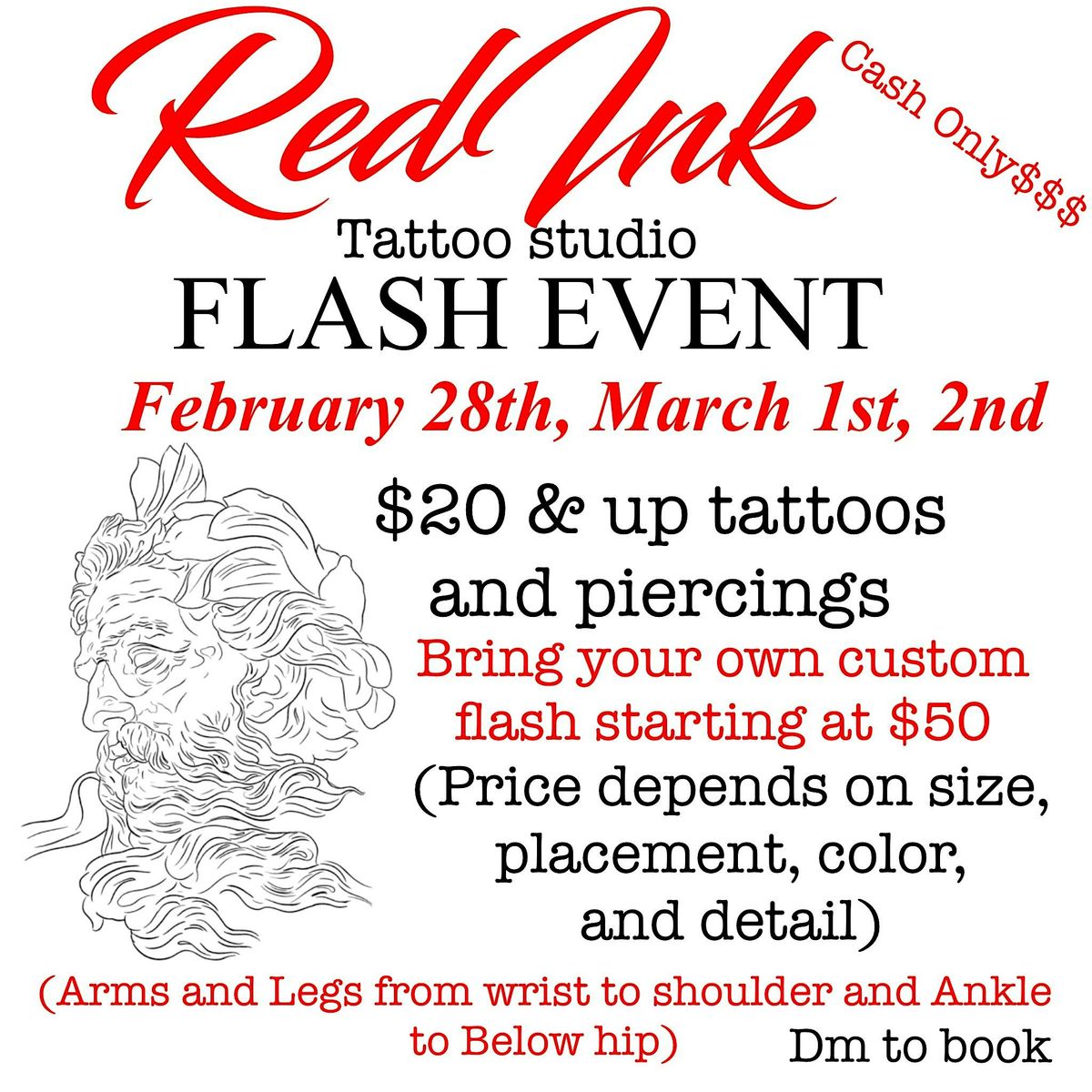 FLASH $20  AND UP TATTOOS AND PIERCINGS FEBRUARY 28TH, MARCH 1ST, AND 2ND, 28 February | Event in New York