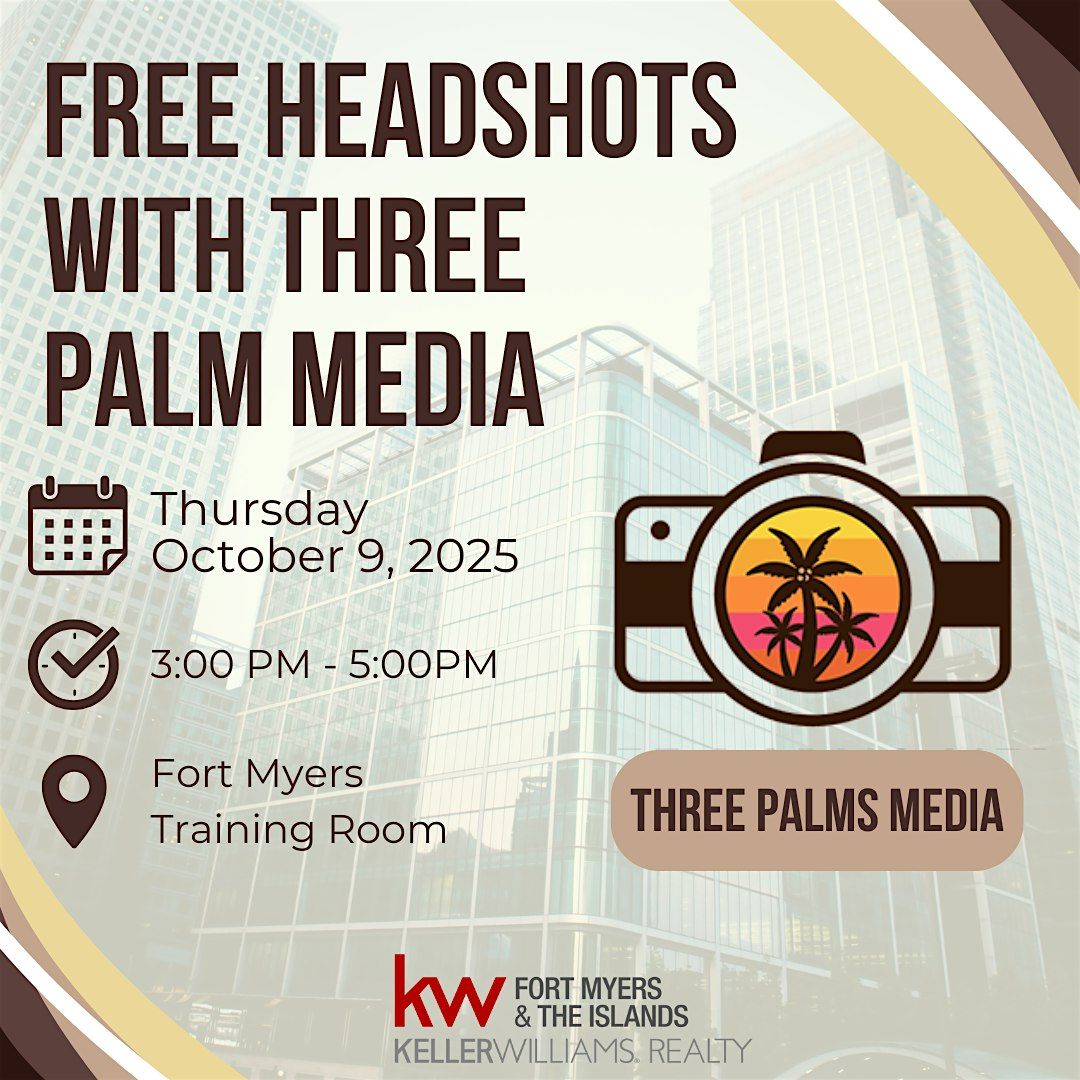 Free Headshots with Three Palm Media, 9 October | Event in Fort Myers | AllEvents