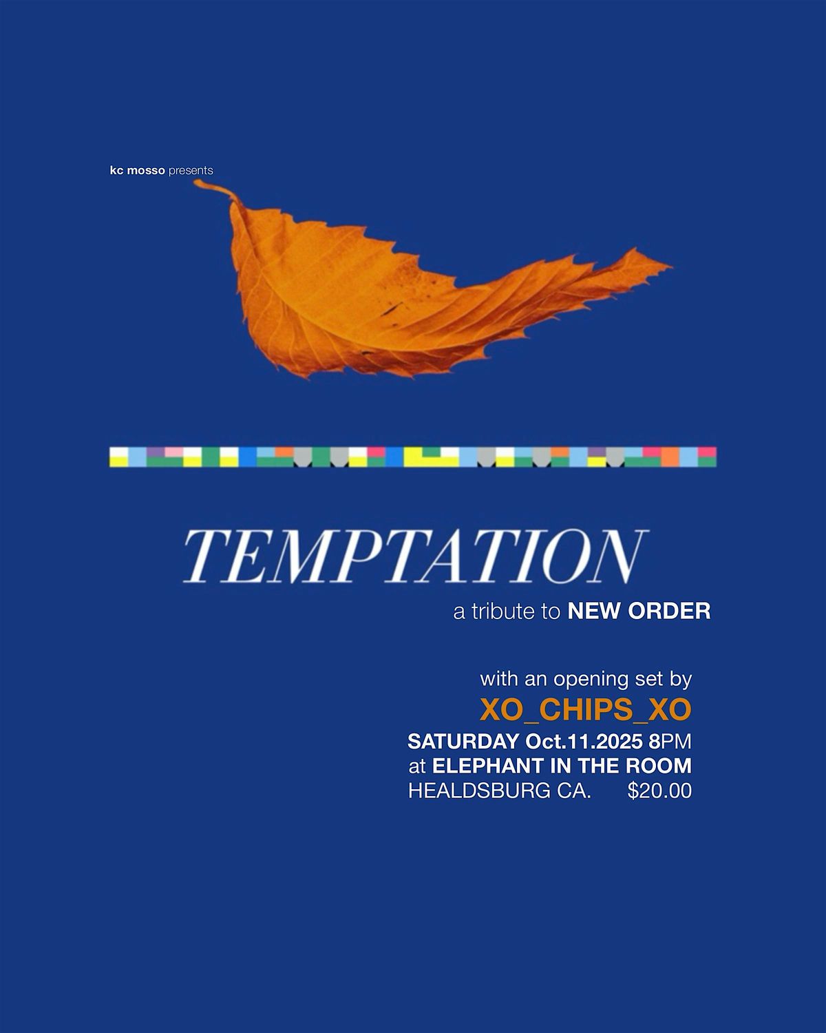 Temptation with opening band Chips, 11 October | Event in Healdsburg | AllEvents