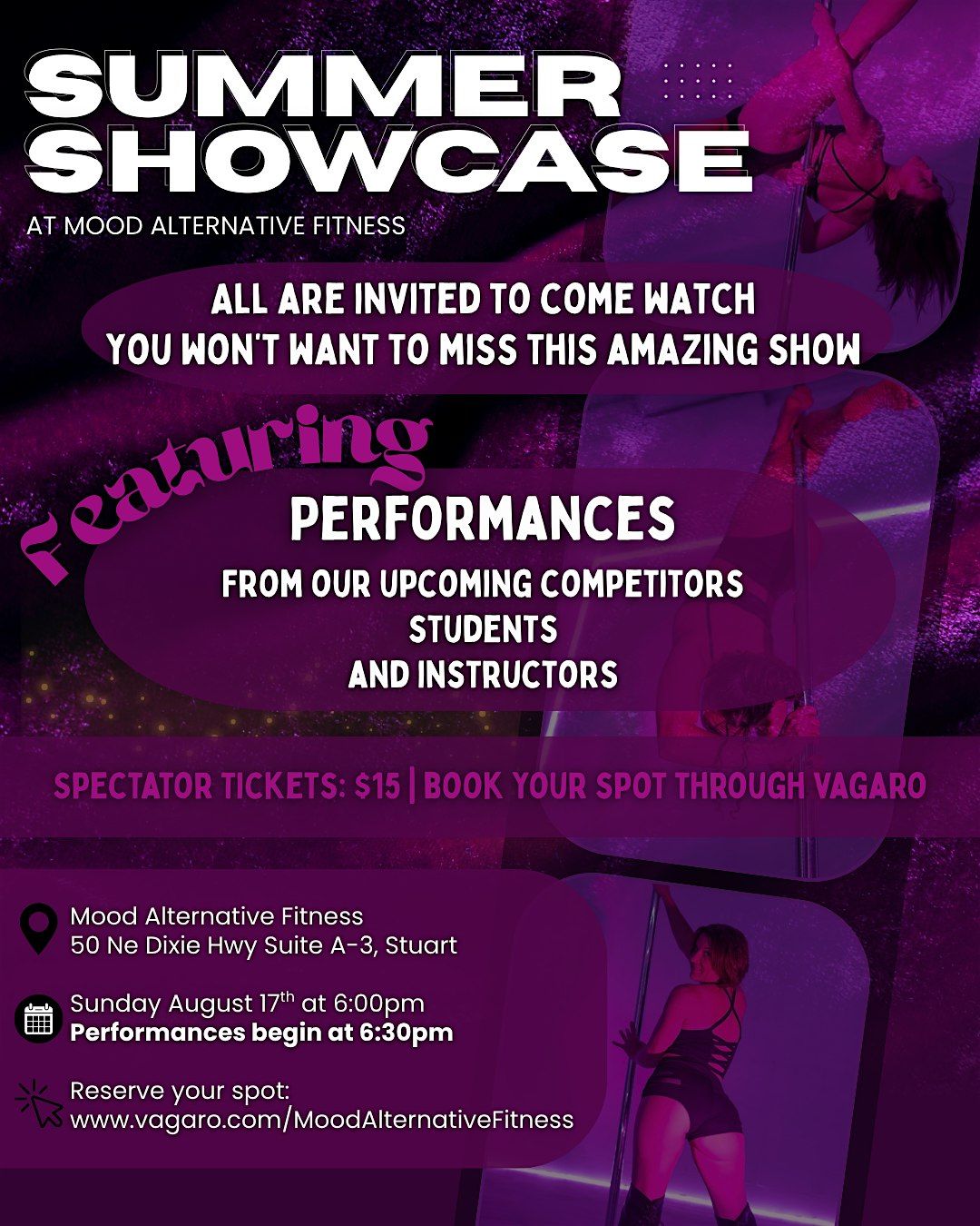 Pole Fitness Showcase Performances, 17 August | Event in Stuart | AllEvents