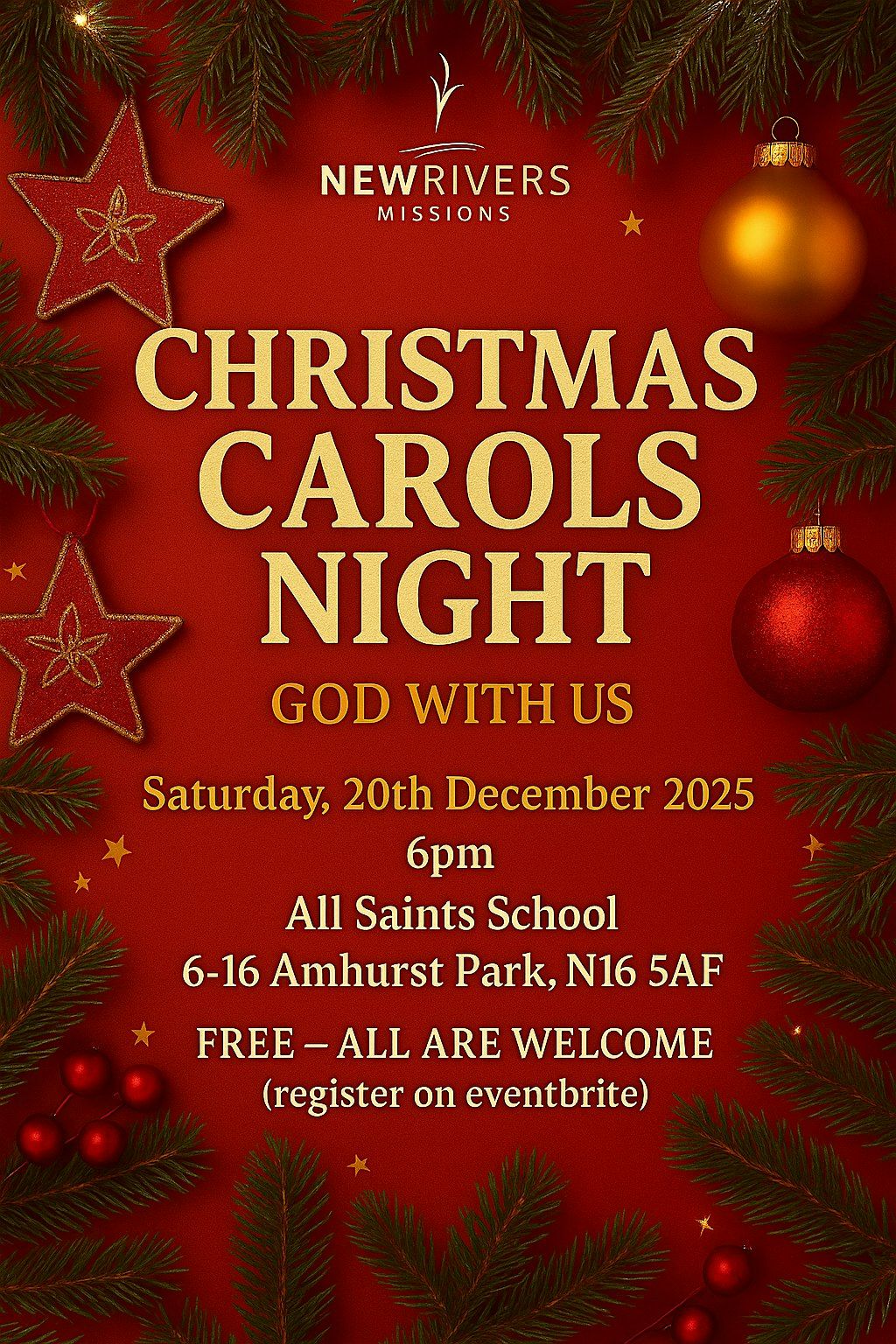 Christmas Carols Night hosted by New Rivers Missions, 20 December | Event in London | AllEvents
