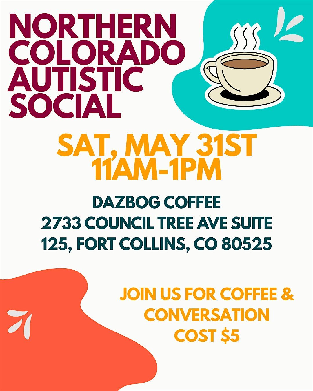 Northern Colorado Autistic Adults Social, 31 May | Event in Fort Collins | AllEvents