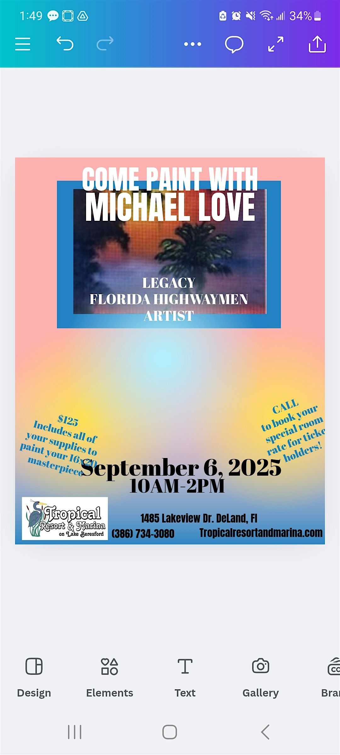Paint With Legacy Florida Highwaymen, Michael Love!, 6 September | Event in DeLand | AllEvents