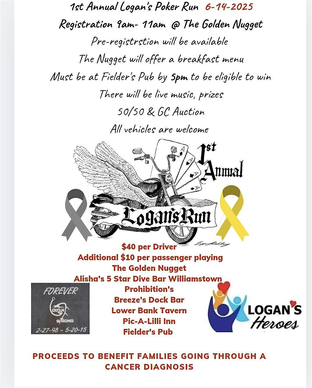 1st Annual Logan’s Poker Run, 14 June | Event in Berlin | AllEvents