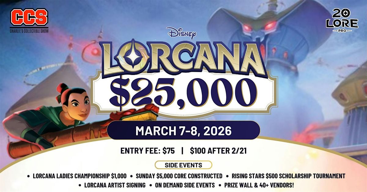 CCS Lorcana $25,000 Weekend - Invitational Qualifier 3, 7 March | Event in Stone Mountain | AllEvents