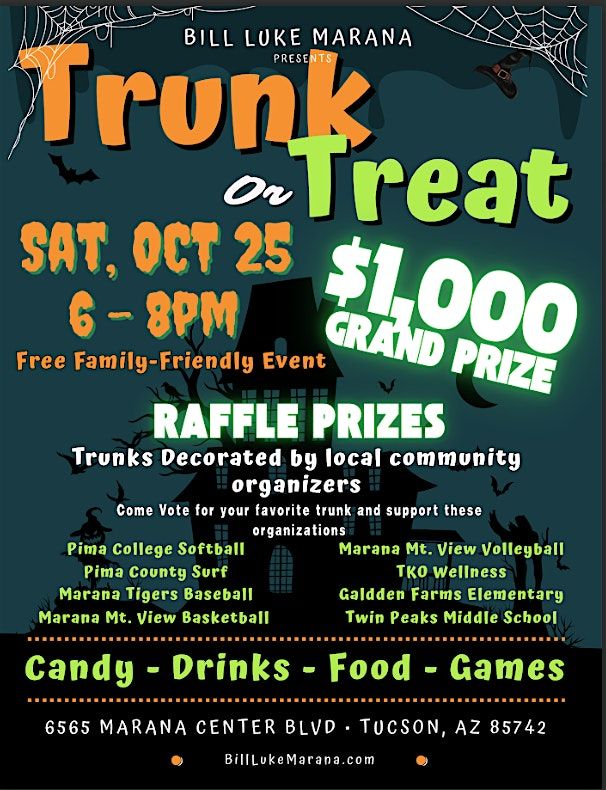 Gladden Farms Elementary PTO - Trunk or Treat - Bill Luke of Marana, 25 October | Event in Tucson | AllEvents