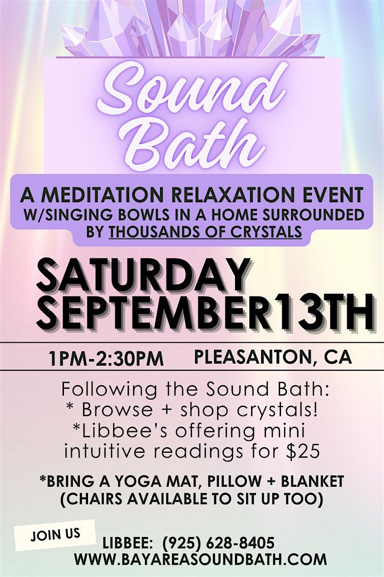 Sound Bath with 1000's of Crystals, 13 September | Event in Pleasanton | AllEvents