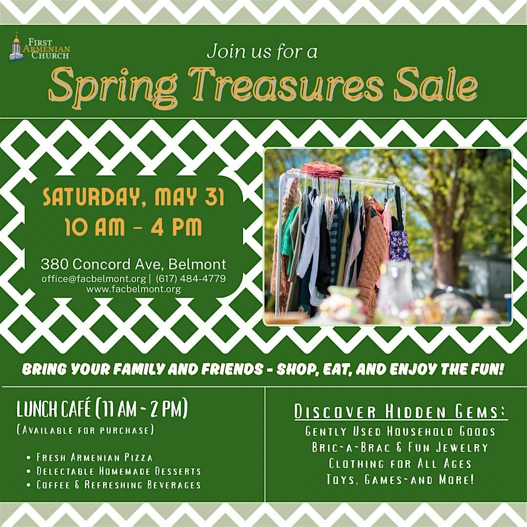 Spring Treasures Sale at First Armenian Church, 31 May | Event in Belmont | AllEvents