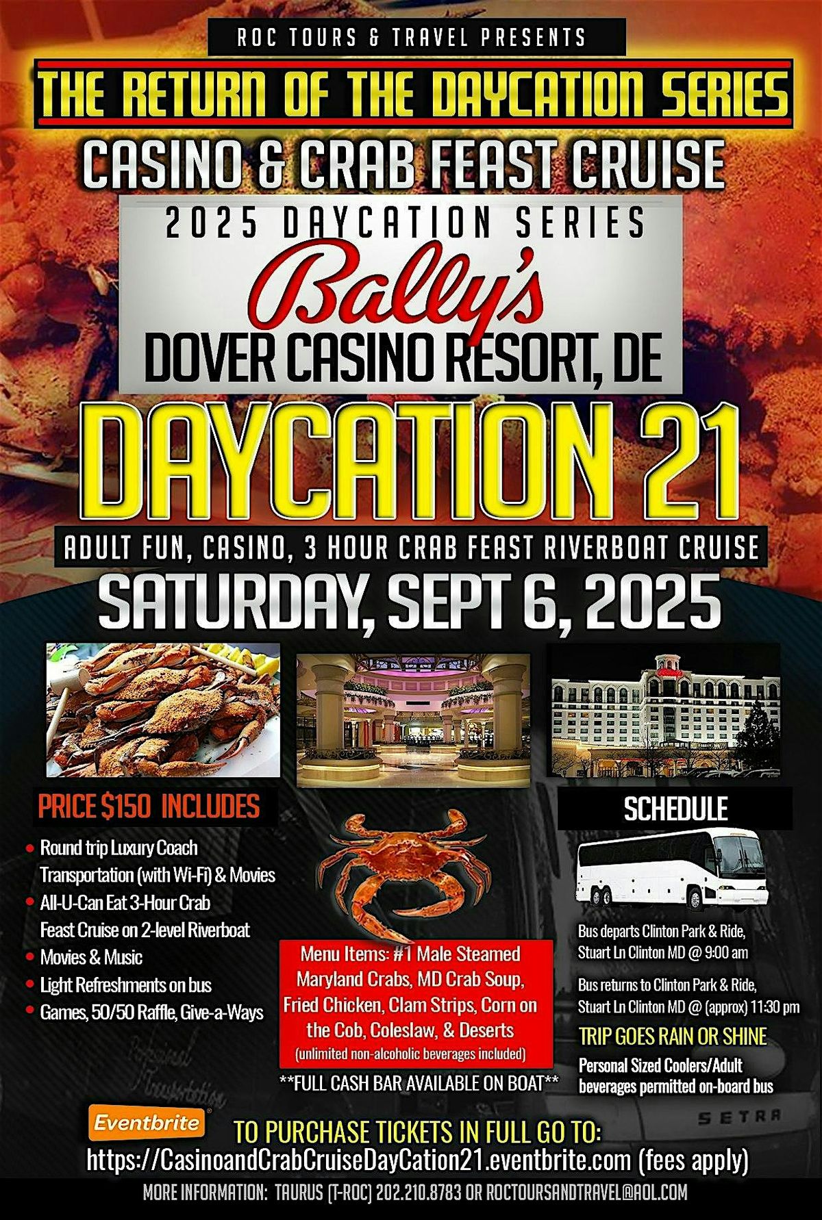 Casino and Crab Cruise DayCation 21, 6 September | Event in Hurlock | AllEvents