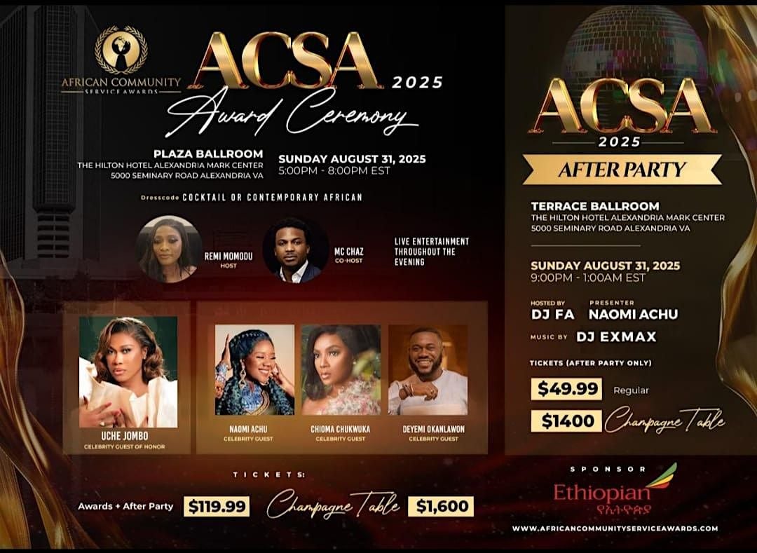 Afrobeats  & Amapiano Dance Party @ ACSA  After-Party (Starting $50.00), 31 August | Event in Alexandria