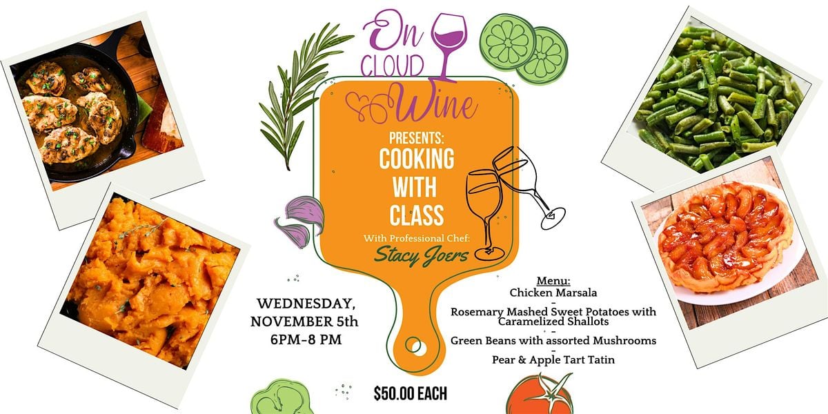 Cooking with Class at On Cloud Wine, 5 November | Event in Franklin | AllEvents