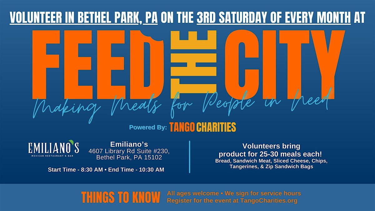 Feed The City Bethel Park: Making Meals for People In Need, 21 June | Event in Bethel Park | AllEvents