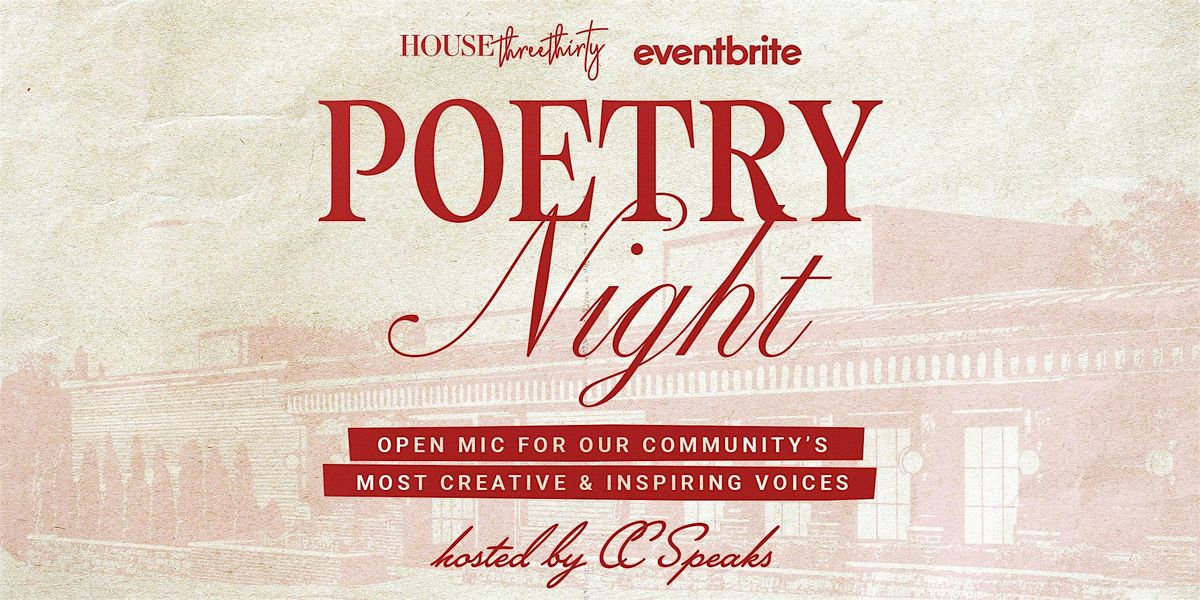 House Three Thirty's Poetry Night hosted by CC Speaks, 26 September | Event in Akron | AllEvents