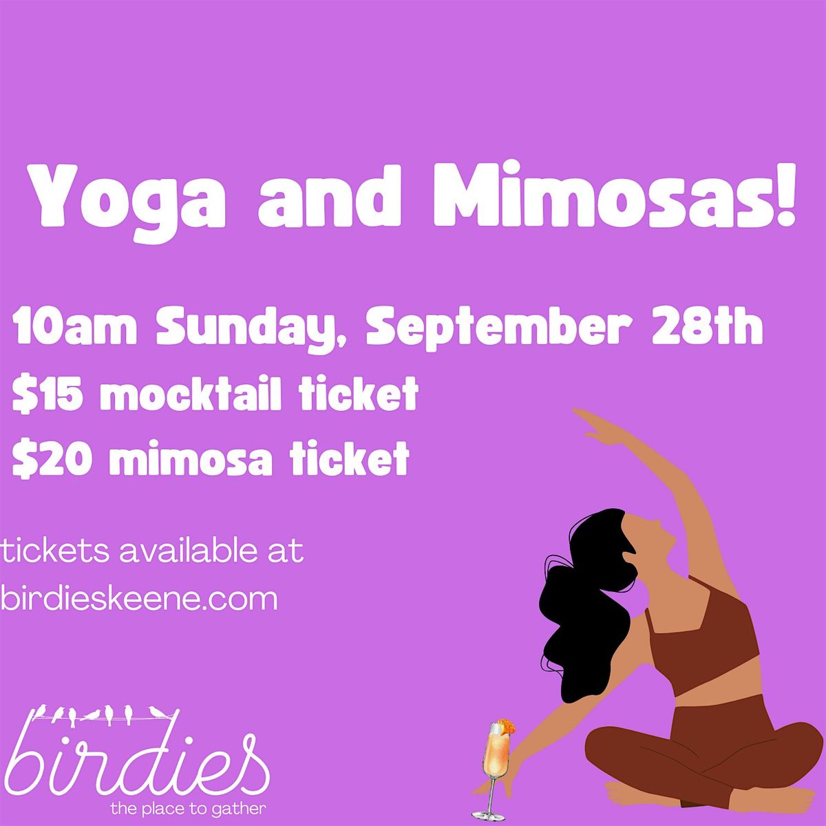 Yoga and Mimosas 9/28, 28 September | Event in Keene | AllEvents