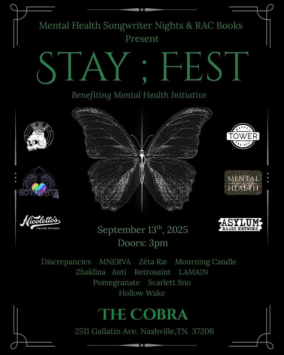 Venue & Front Bar: Stay ; Fest, 13 September | Event in Nashville | AllEvents