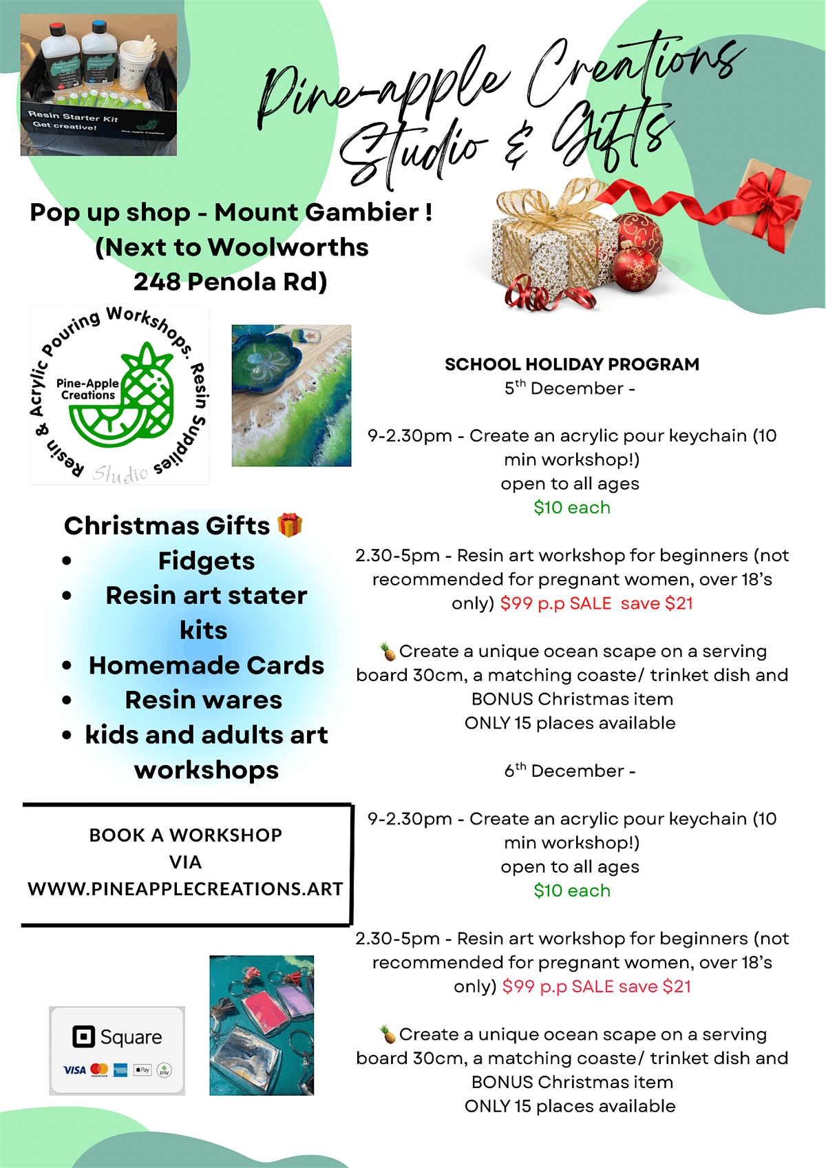 Resin art workshop (MT GAMBIER), 5 December | Event in Mount Gambier | AllEvents