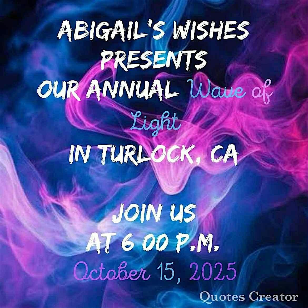 Annual Wave Of Light In Turlock CA, 15 October | Event in Turlock | AllEvents