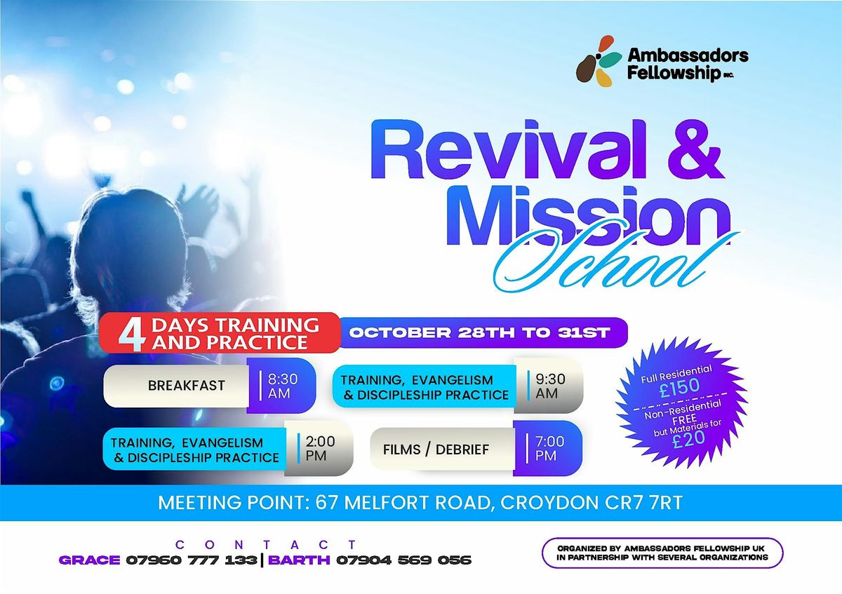 REVIVAL AND MISSION ACADEMY 2025, 28 October | Event in Thornton Heath | AllEvents