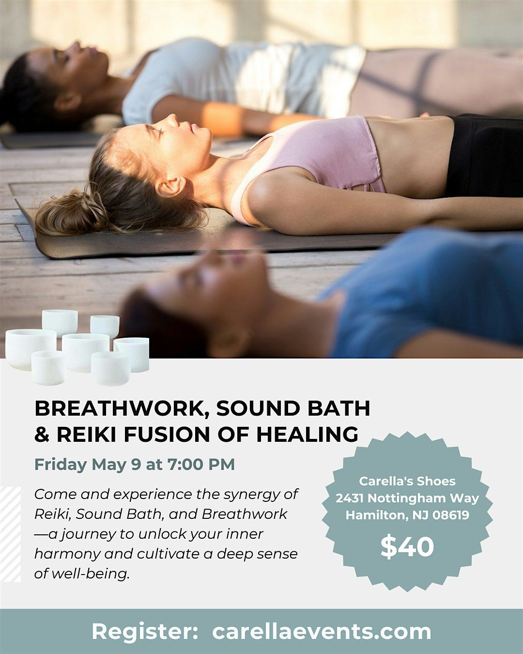 Breathwork, Reiki and Sound Bath Fusion of Healing, 9 May | Event in Hamilton Township | AllEvents
