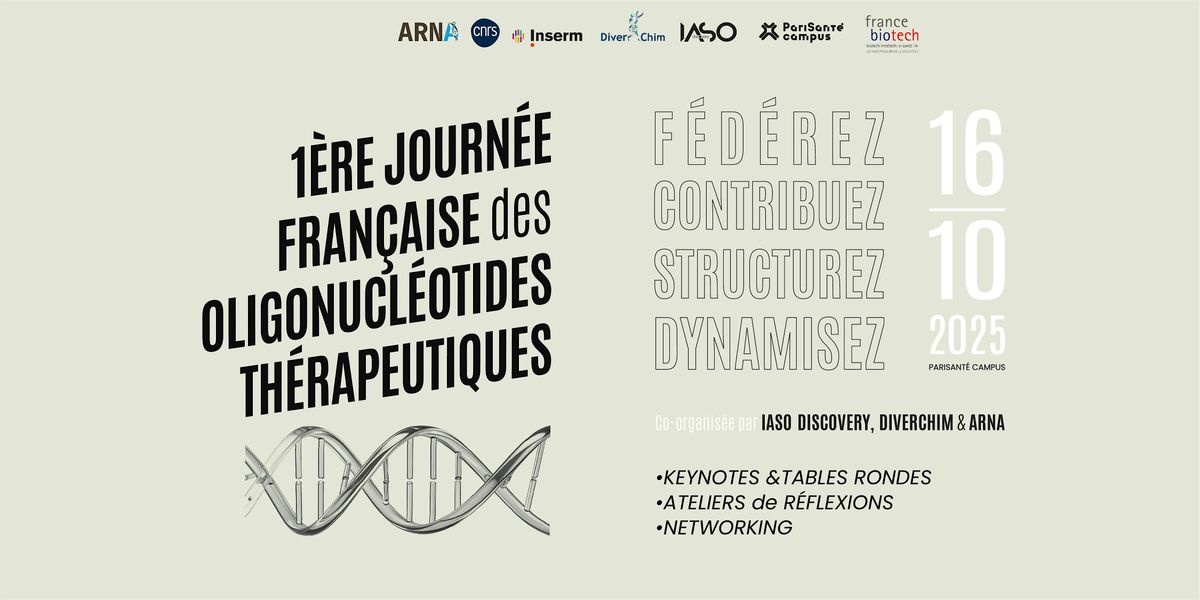1ère Journée Française des Oligonucléotides Thérapeutiques, 16 October | Event in Paris | AllEvents