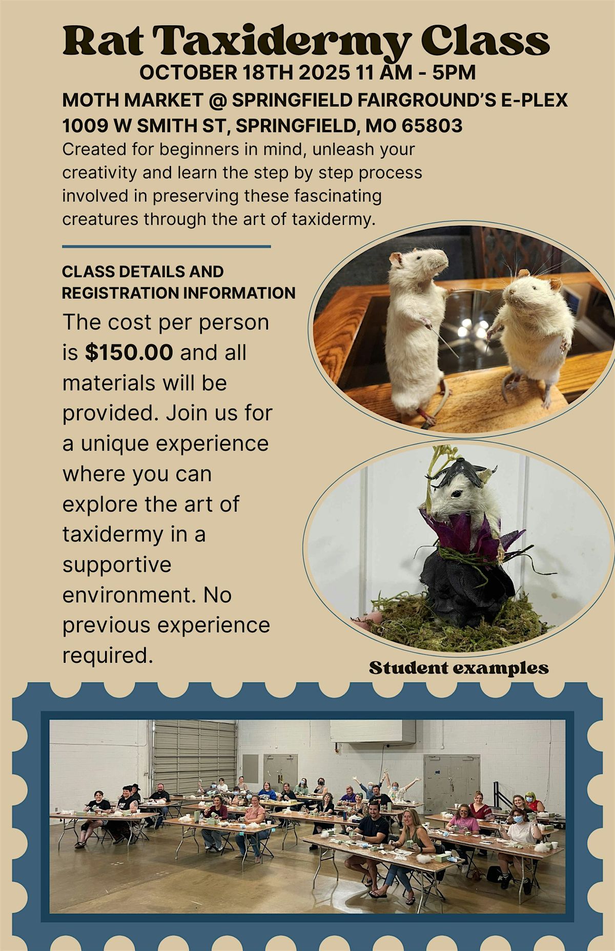 Rat Taxidermy Class, 18 October | Event in Springfield | AllEvents
