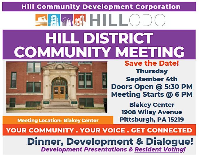 Hill District Community Meeting, 4 September | Event in Pittsburgh | AllEvents