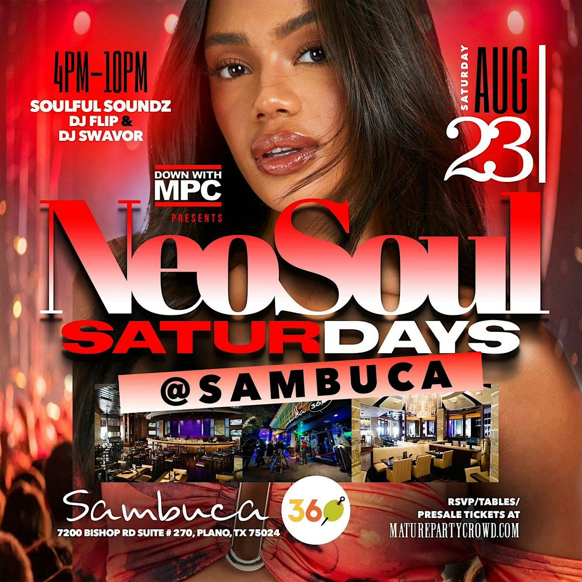 NEO SOUL "SATURDAYS" @ SAMBUCA 360, 23 August | Event in Plano | AllEvents