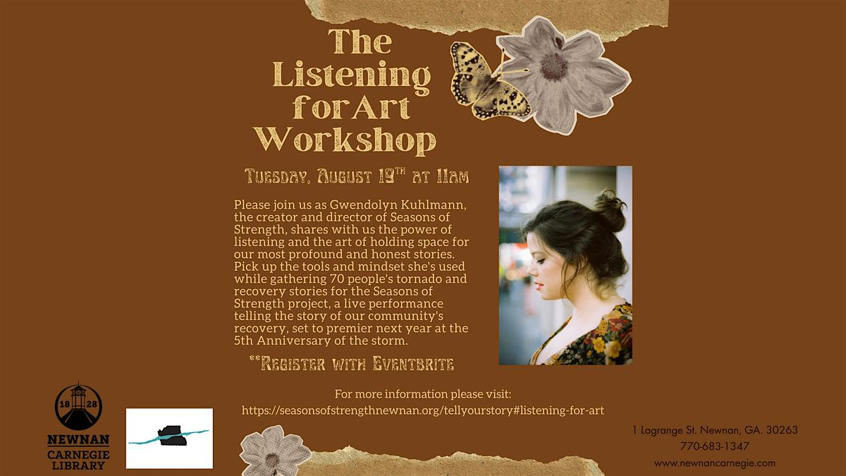 The Listening for Art Workshop, 19 August | Event in Newnan | AllEvents