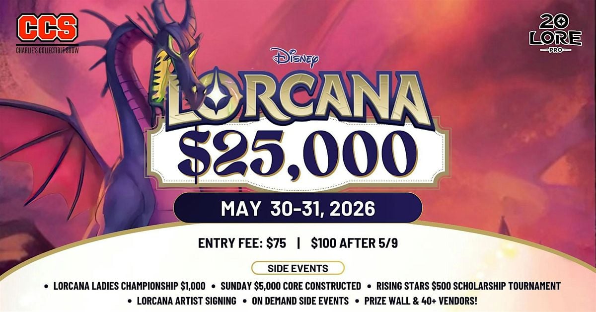 CCS Lorcana $25,000 Weekend - Invitational Qualifier 4, 30 May | Event in Stone Mountain | AllEvents
