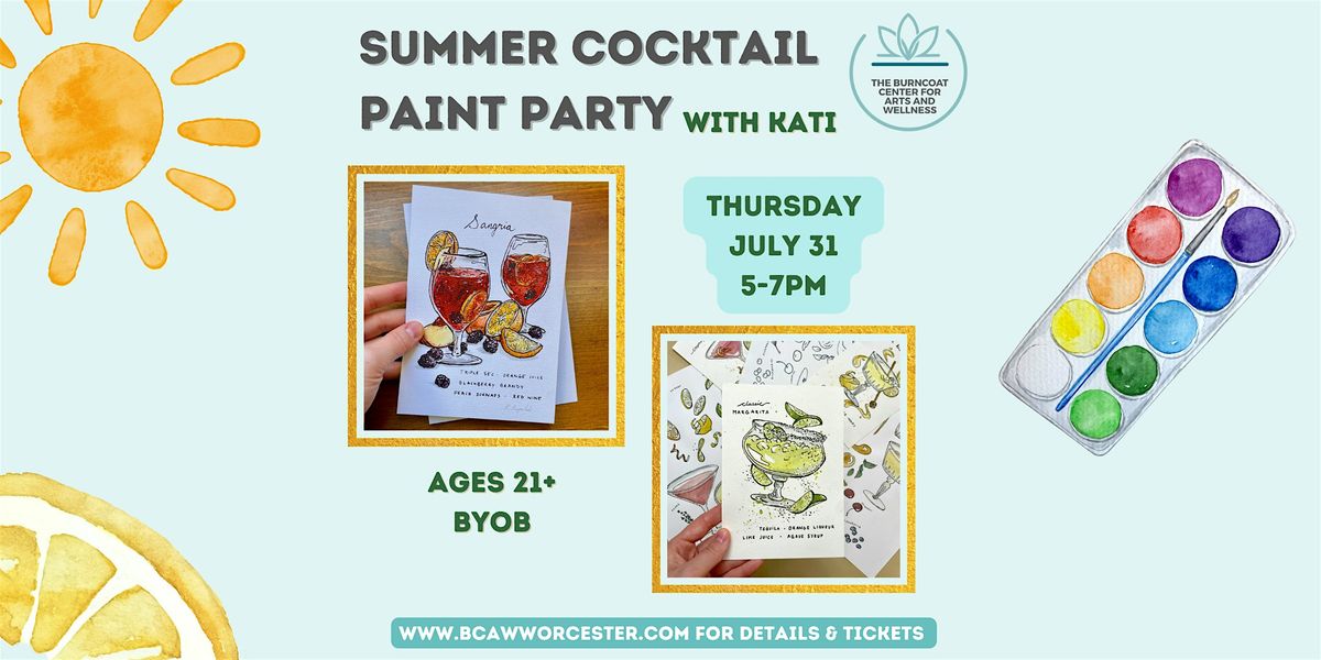 Summer Cocktail Paint Party, 31 July | Event in Worcester | AllEvents