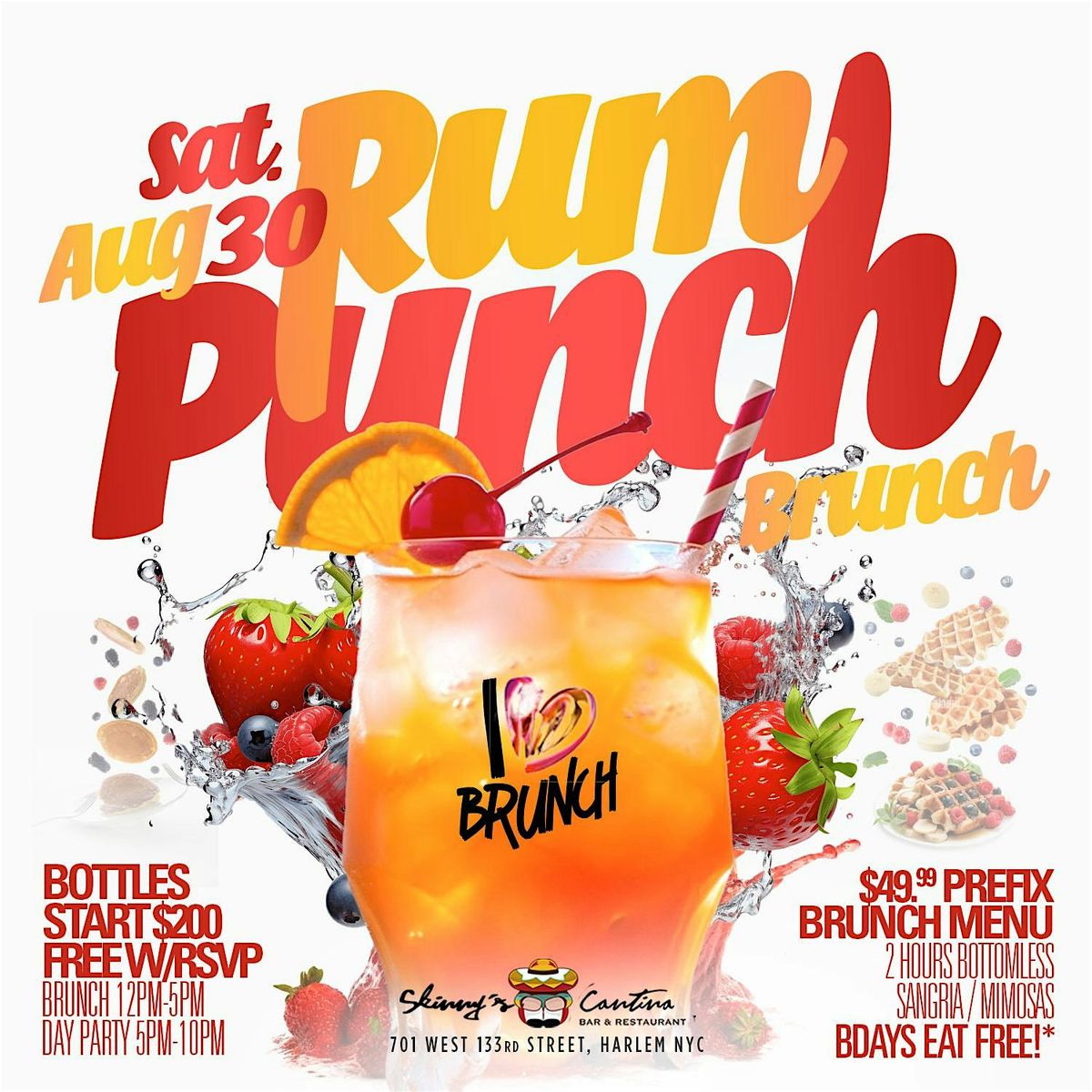 Saturday Rum Punch Brunch, Day Part, Bdays Brunch and Drink Free, Virgo Szn, 30 August | Event in New York