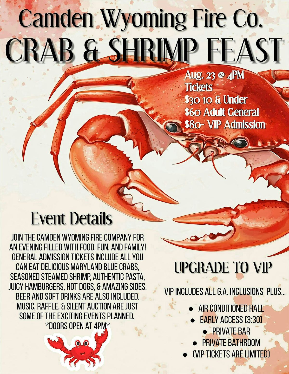 Copy of Camden Wyoming Fire Company Annual Crab Feast, 23 August | Event in Camden | AllEvents