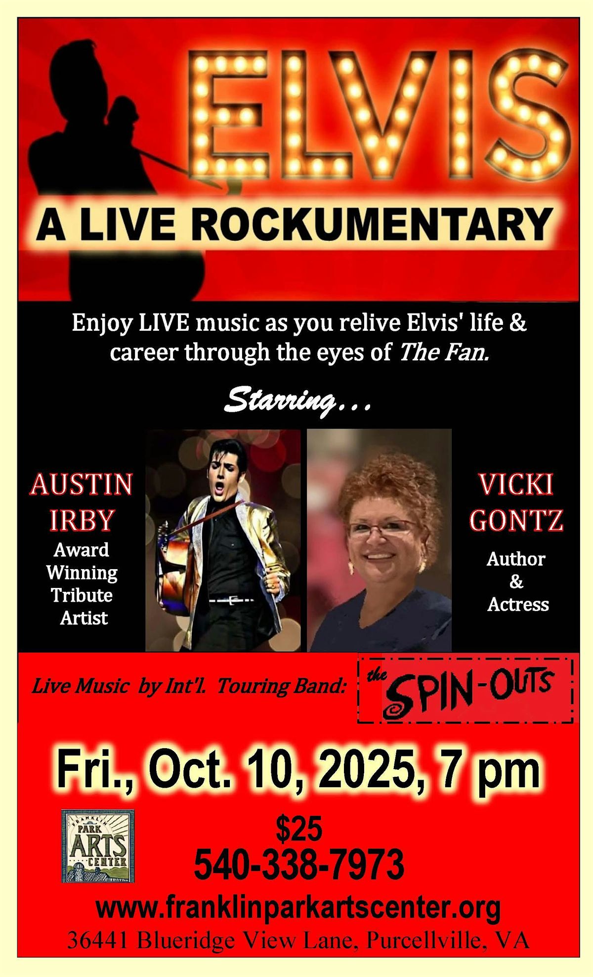 The Spin Outs present Elvis: A Live Rockumentary, 10 October | Event in Purcellville | AllEvents