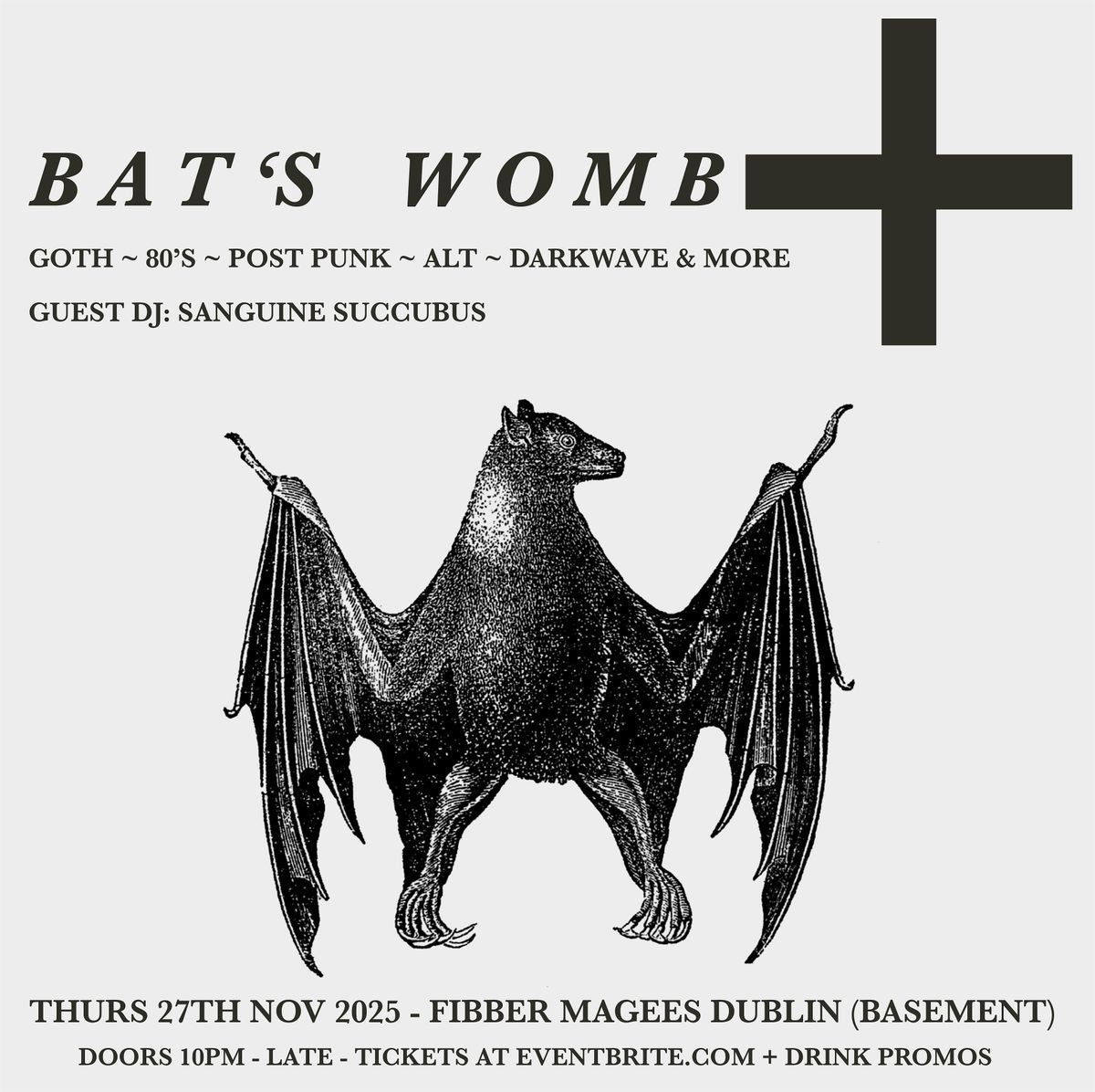 Bat’s Womb ~ Goth Club Night at Fibber Magees Dublin  27/11/25 | Event in Dublin 1 | AllEvents