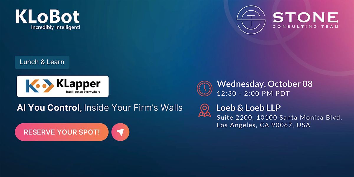 KLoBot and Stone Consulting Roadshow in Century City | Event in Los Angeles | AllEvents