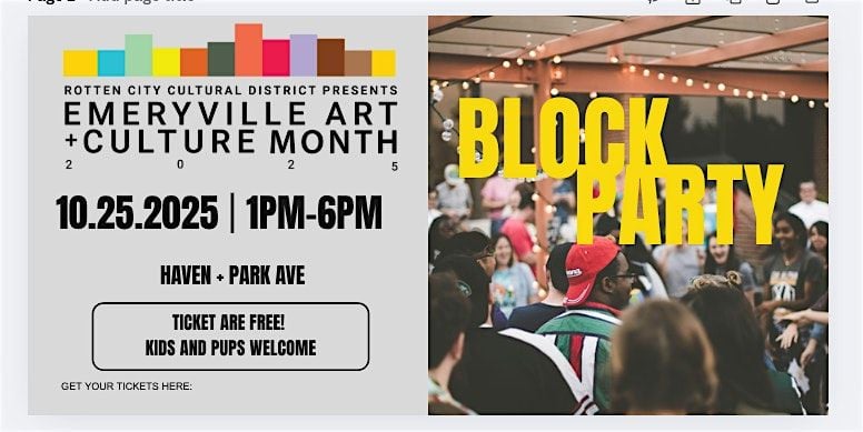 RCCD Block Party, 25 October | Event in Emeryville | AllEvents