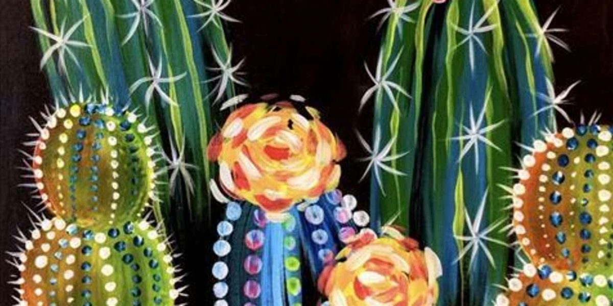 Bejeweled Glowing Neon Cacti - Paint and Sip by Classpop!™ | Event in Pasadena | AllEvents