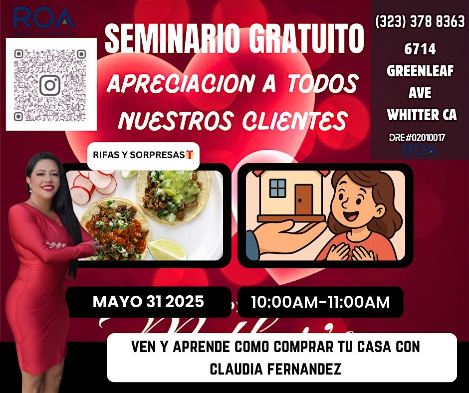 Seminario Gratuito Para Primeros Compradores De Casa, 31 May | Event in Whittier | AllEvents