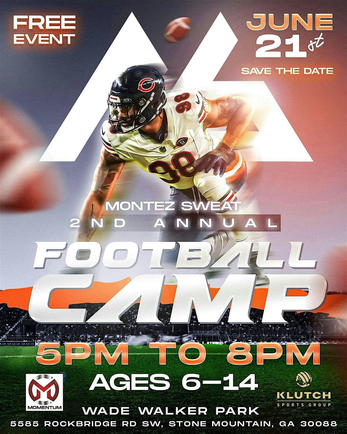 Montez Sweat 2nd Annual Football Camp, 21 June | Event in Stone Mountain | AllEvents