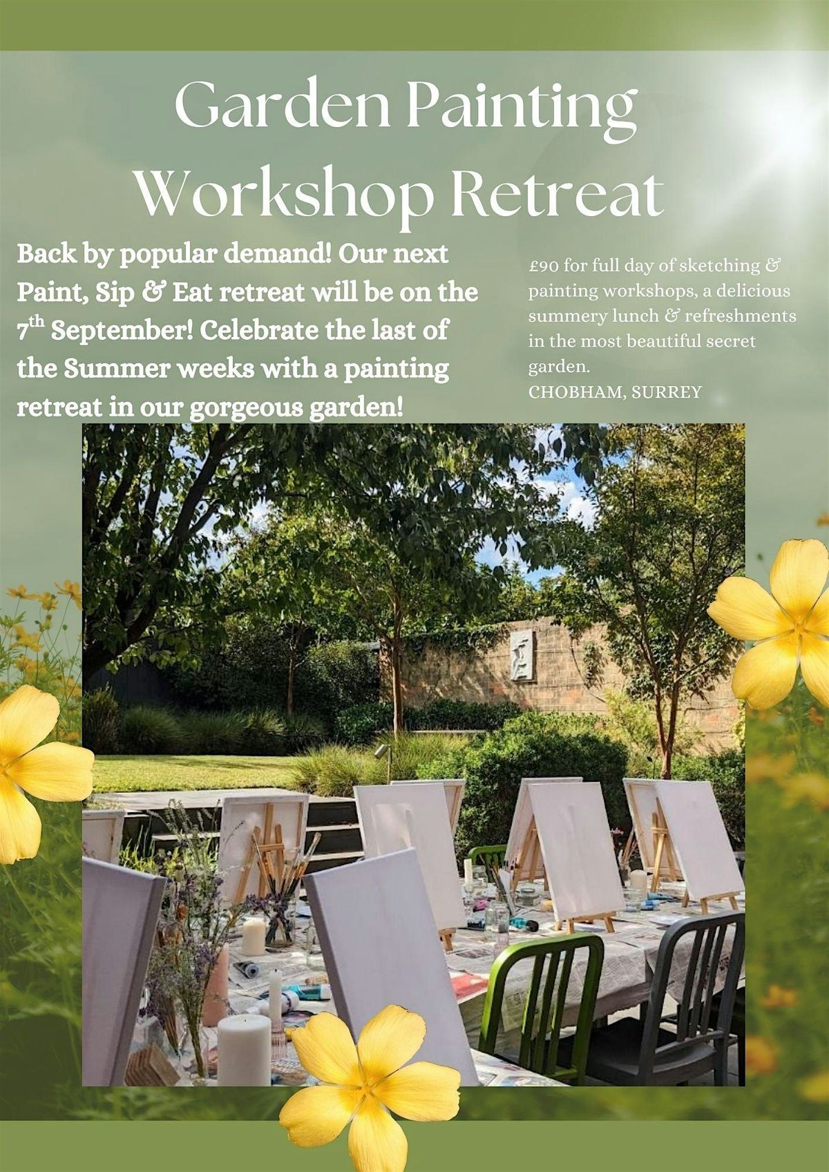 Paint, Sip & Eat Retreat, 7 September | Event in Woking | AllEvents